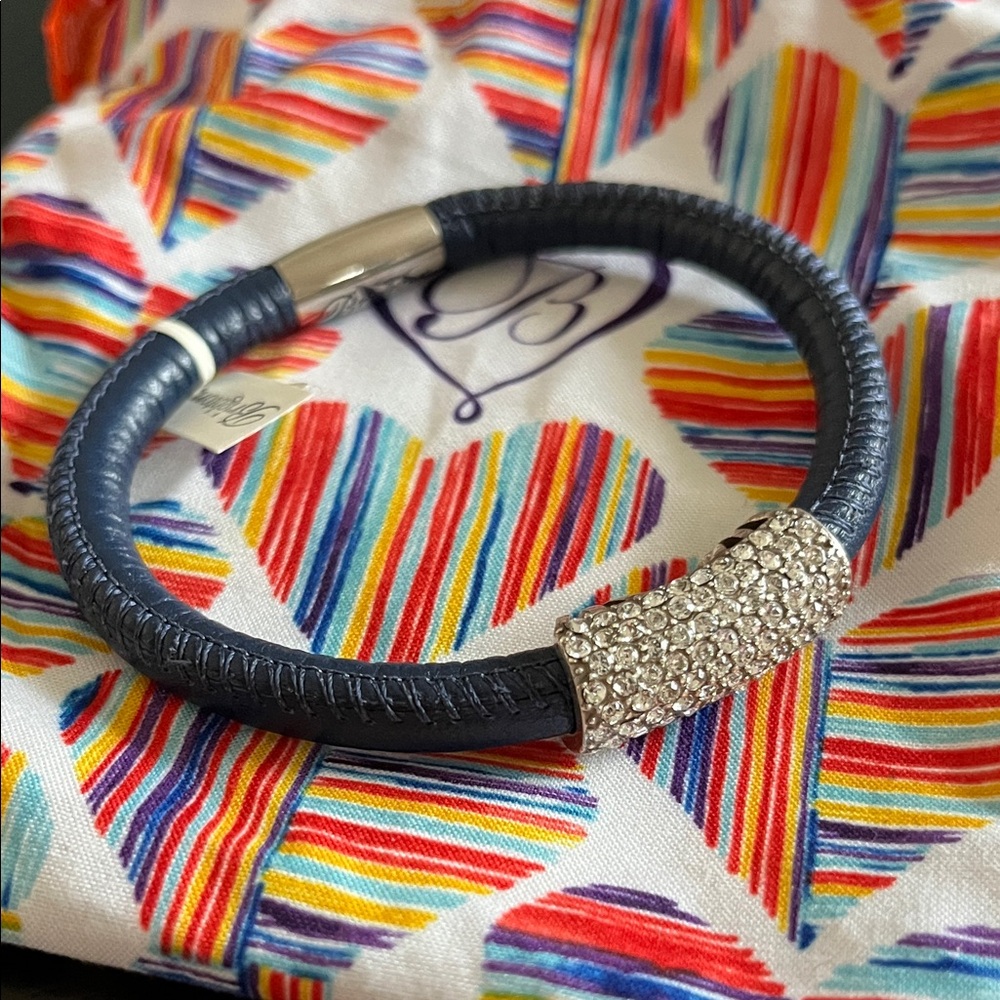 NWT Brighton Navy Blue Bracelet with Silver and Pave Accents